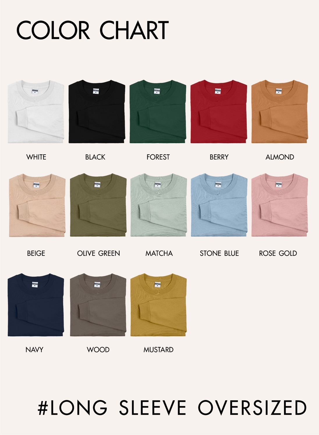 ตัวอย่างสีเสื้อ Oversize